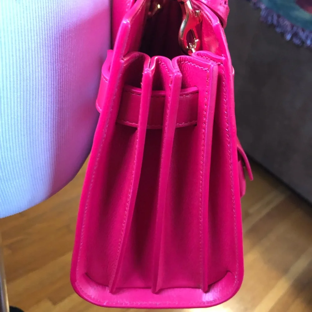 Saint Laurent Nano Sac de Jour in Fluor Pink